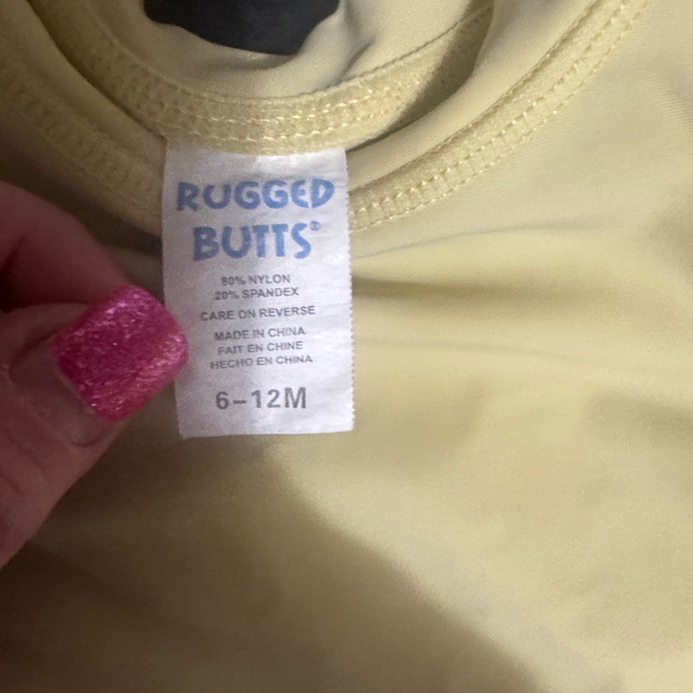 RuggedButts Yellow Rash Guard Set with Jessica Simpson Striped Bikini - Picture 2 of 5